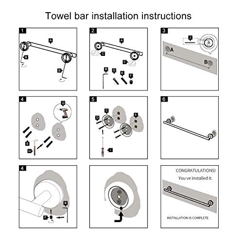 GERZ Contemporary 12-Inch Towel Bar Bath Hand Towel Holder Brushed Stainless Steel Wall Mounted Bathroom Organizer Brushed AG1101C30.5-LS 12 Inch (Pack of 1)