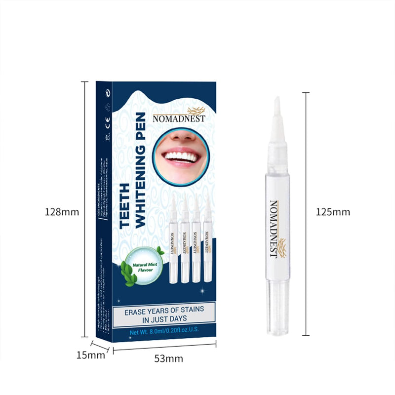 [Australia - AusPower] - NomadNest Teeth Whitening Pen (4 Pcs) - Painless Teeth Whitener, No Sensitivity, Mint Flavor, Travel-Friendly 