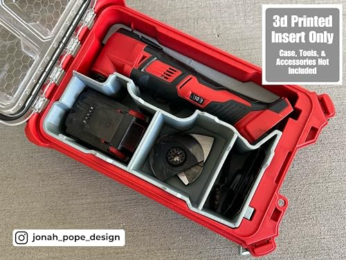 Jonah Pope Design 3d Printed Insert designed for M18 Multi Tool and Packout Organizer (Insert only) (Industrial Gray) Industrial Gray
