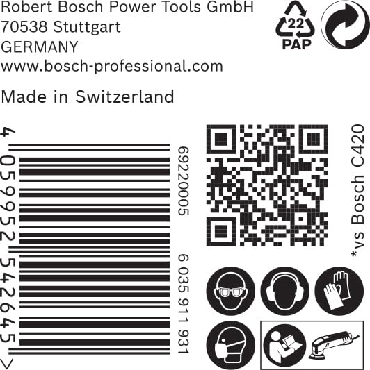 [Australia - AusPower] - Bosch 50 x Expert C470 Sanding Sheets (for Paint on Wood, Hardwood, Diameter 93 x 93 mm, Grit 40, Professional Accessories Delta Sander) Körnung 40 Pack of 50 