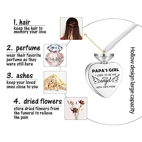Dletay Heart Urn Necklace for Human Ashes Cremation Jewelry with 12 Birthstones Cremation Necklace for Ashes Papa