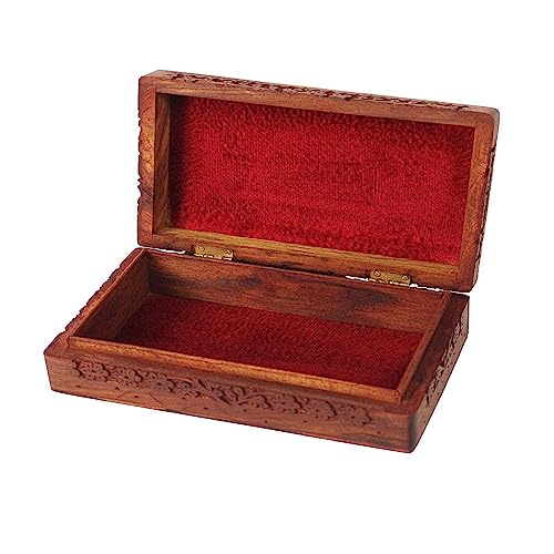 Jewellery Box for Women Wooden Jewel Organizer Hand Carved Jewellery box, Wooden Jewelry Organizer box, Vanity Jewelry Boxes for Women, Handmade wood box (12 x 8 Inch) 12 x 8 Inch