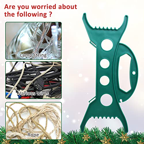 8PCS Christmas Lights Storage Holder Green Holiday Light Organizer All Purpose Lights Cord Wind Up Christmas Light Winder String Lights Storage for Tree Lights Garland Beads Extension Cord Green-8pcs