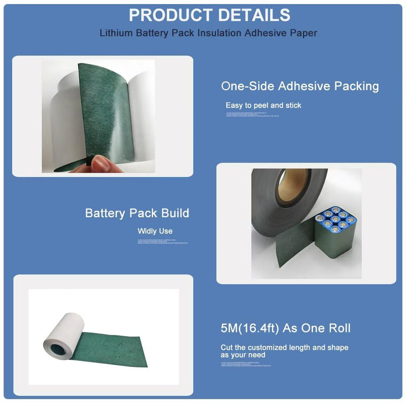 16.4ft/Roll 80mm(3.15in) Width Self Adhesive Battery Pack Insulator Paper (Thickness:0.2mm) for 18650 21700 Battery Packs,DIY Projects 5MX80mm