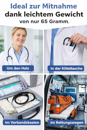 Flat Head Nurses Stethoscope - Stethoscope Doctor, Stethoscope, Stethoscope, Stethoscope Medicine for Care, Practice, Emergency Service & Training Flachkopf black 1