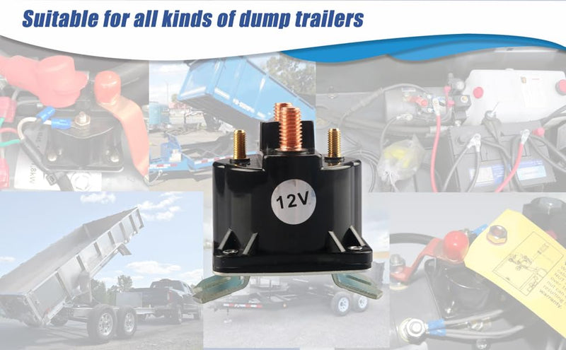 Dump Trailer Solenoid-Dump Trailer Parts for Intermittent Duty Solenoid Relay for SAZ4201GJ 7522 SAZ-4201ER 070009 190107 KTI Unit 391-2-C (12 V 4 Terminal 100 Amp), JDQ-2 (2) 2