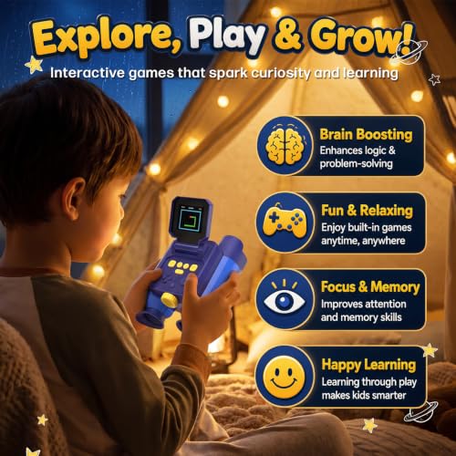 Binoculars for Kids with Night Vision Camera, 2.4 IPS Screen Kids Telescope Blue