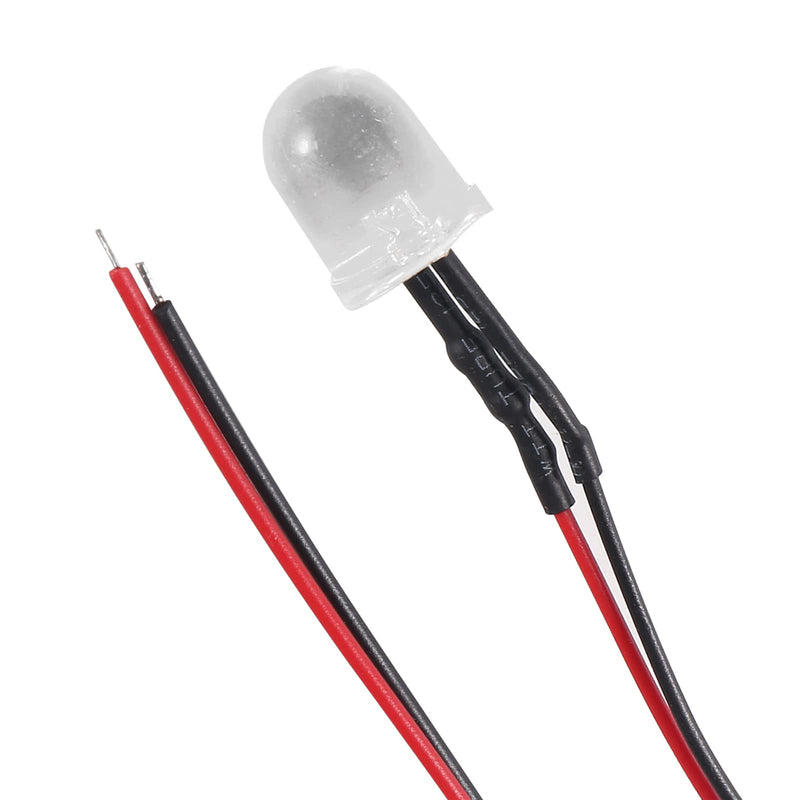 [Australia - AusPower] - 30Pcs 10mm LED Lights Emitting Diodes Pre Wired DC 12V Blue Color LED Ultra Bright Light Emitting Diodes LED Light Clear Lens Small LED Lamps for Circuit Science Experiment, DIY Lighting Projects 