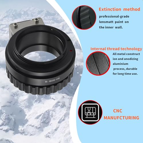 B4-EF M Lens Adapter Compatible with B4 2/3" Broadcast Grade Mount Lens & for EOS-M (EF-M Mount) Camera EF M M2 M3 M5 M6 M10 M50 M100.with Tripod Mount B4-EOS M