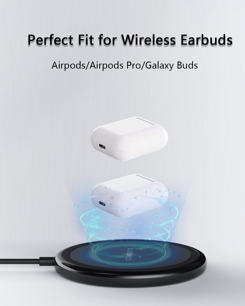[Australia - AusPower] - Wireless Charger, 15W Max Fast Wireless Charging Pad 2-Pack Compatible with iPhone 15/15 Pro/15 Plus/15 ProMax/14/14 Pro/14 Plus/13/12/Samsung S24 /S24Ultra/S23 Ultra/S22/S21/S20/Note 10, AirPods Pro Black 