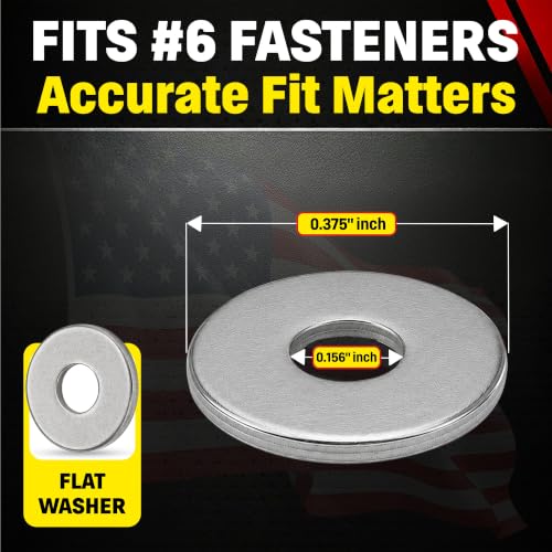 Chenango Supply #6 Stainless Flat Washers
