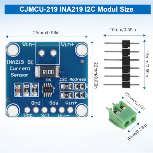 8pcs CJMCU-219 INA219 I2C Module, Bidirectional DC Current/Power Monitoring Sensor Module for Arduino and Raspberry Pi