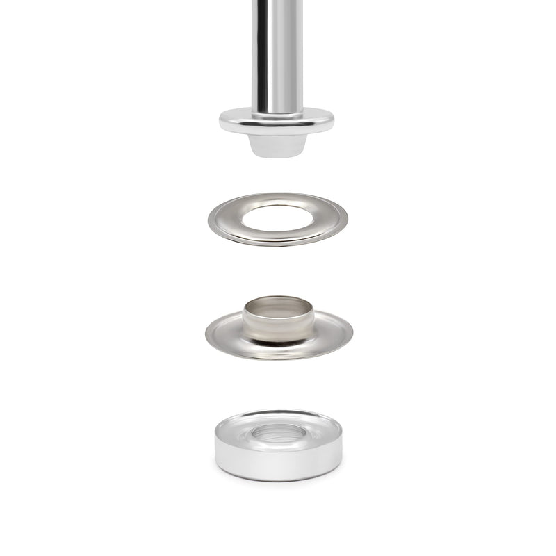 Dritz 3/8" Grommets with Setting Tool – 72 Sets, Nickel Finish - Metal Grommet Kit for Fabric, Tents, Curtains & Craft Projects