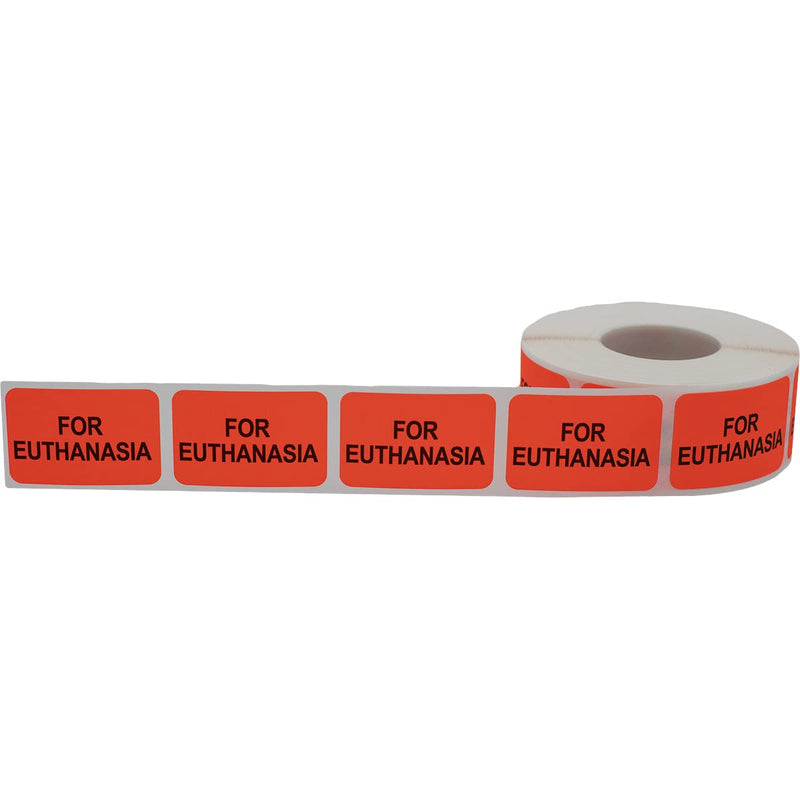 for Euthanasia Veterinary Labels 1 x 1.5 Inch 500 Total Stickers