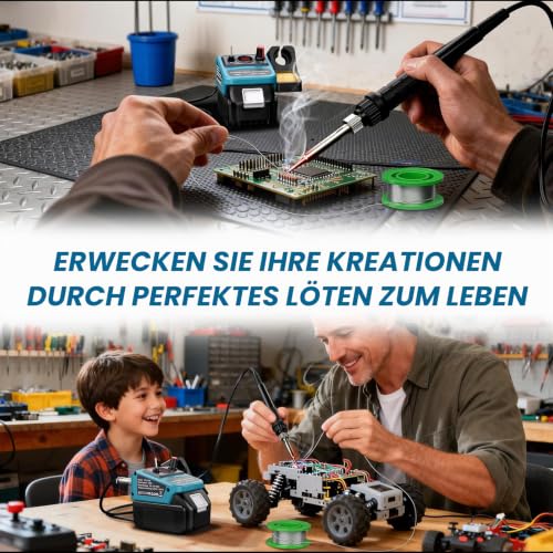 Cordless Soldering Iron Set for Makita 18 V LXT Battery, 90 W LED Digital Soldering Iron Soldering Gun with 5 Pieces Tips, 0.04 Inch Soldering Wire for Any Hobby Enthusiast (Battery Not Included) For Makita battery
