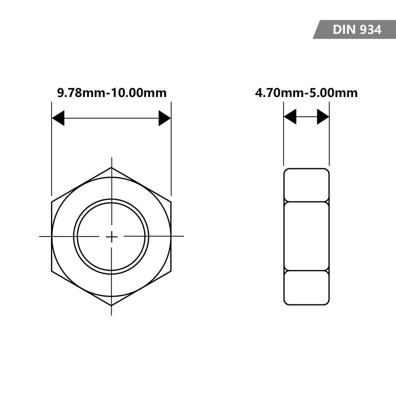 [Australia - AusPower] - Hex Nuts, M6-1.0 Stainless Steel 304 (18-8) Hex Nut, 50pcs Silver 