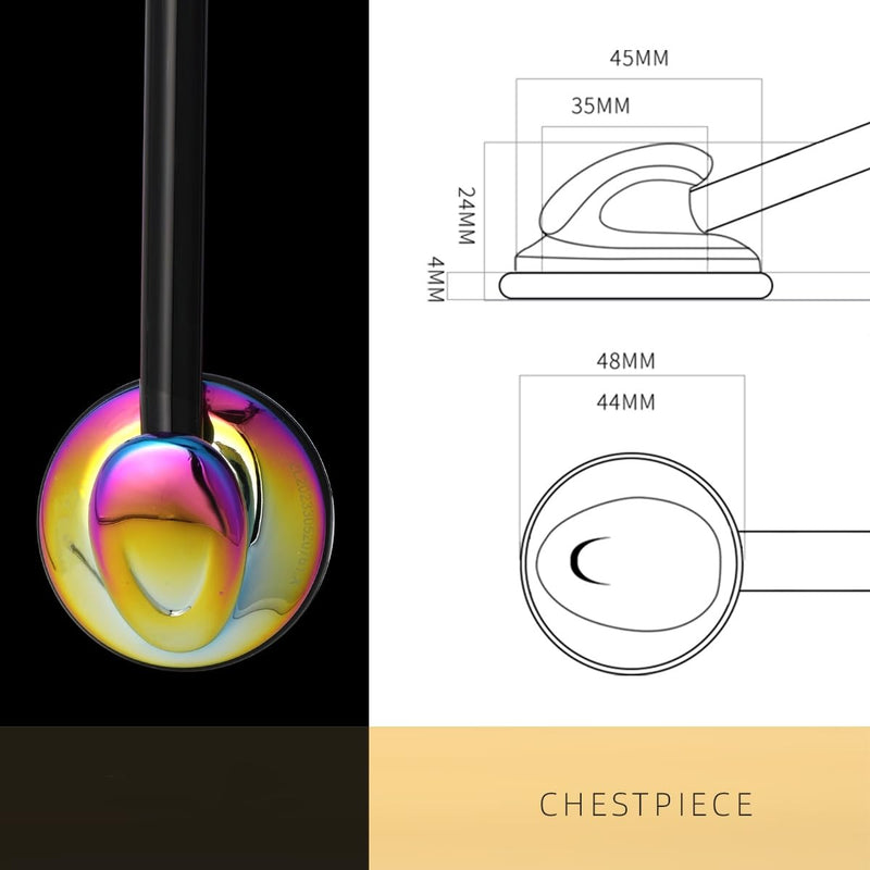 [Australia - AusPower] - Classic Single Head Stethoscope for Nurses Doctor Rainbow Stethoscope for Nurses, EMT Student, Kids, for Medical and Home Use, Alloy Chestpiece,Soft Eartips(Rainbow) 