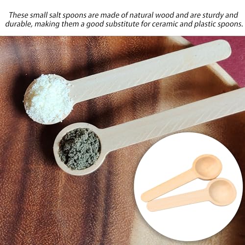 RDEXP Small Wooden Salt Spoons for Spice Jars Seasoning Honey Coffee Set of 50 (Pack of 2) 7.5x2.4x1.3com/2.95x.9x.5inch(LxWxH) (Pack of 2)