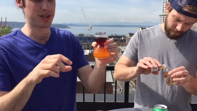 QUAFFER Double Bubble Layered Shot Glass – Chaser Shot Glass Jigger for Smooth Shots – Fun Unique Split Shot Glasses Barware (1.25oz Top & 2.25oz Bottom, Set of 4) 4 Pack Glass