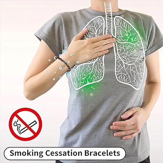 Smoking Cessation Bracelet for Women Men Quit Smoking Bracelet Quit Vaping Aid Bracelet Anti Anxiety Bracelet Spiritual Bracelet Helps Relief Anxiety Frustration Irritability Black+White