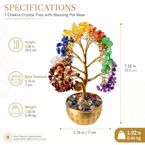Crystal Tree 7-8 Inch for 7 Chakra Feng Shui Healing Decor