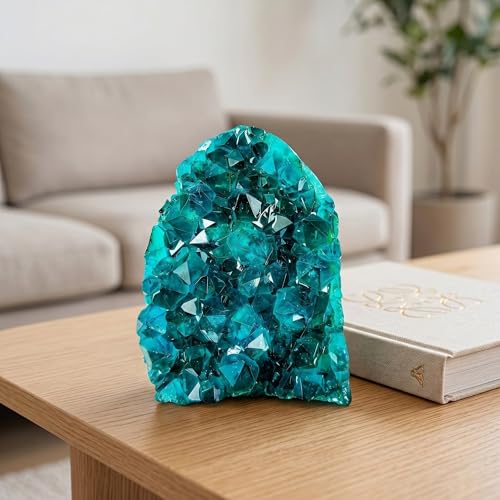 1Pc Lake Blue Geode Crystal Cluster - Unique Crystal Decor for Home Decor, Crystal Collections, Meditation (100-200g) 100-200g