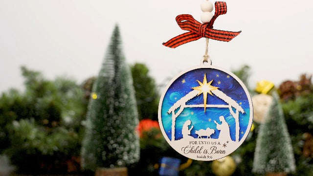 HEXMOZ Nativity Scene Ornaments - Catholic Religious Gifts for Women, Men Nativity Scene 1