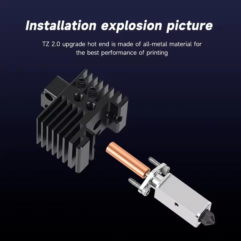 Upgraded 2.0 Hotend Assembly for Bambu Labs P1S/P1P 3D Printer,with Plated Copper Heater Block Titanium Heat Break,0.2/0.4/0.6mm Nozzles,Hotend Silicone Sock,Thermistor (Not for X1 Series) P1P/P1S(0.2/0.4/0.6mm)