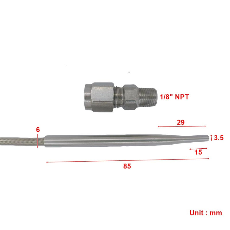 [Australia - AusPower] - Taped Stainless Steel Probe EGT High Temperature Sensors Sender for Car Exhaust Gas Temperature Measurement in Limited Space Environment 