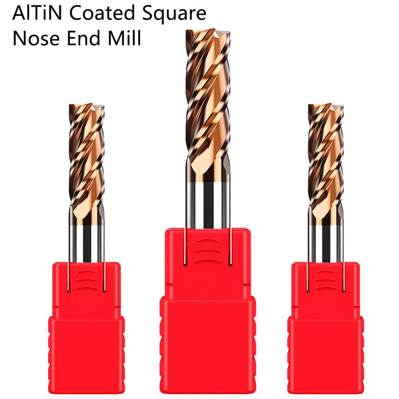 [Australia - AusPower] - ASNOMY 1pc Carbide Square End Mill - 5/16" (8mm) Micro Grain Carbide End Mill for Alloy Steels/Hardened Steels - 4 Fultes Milling Cutter- HRC55 AlTiN Coated 5/16" (8mm) 1 