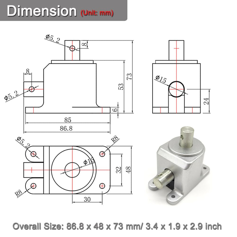 [Australia - AusPower] - 1:1 Right Angle Tapered Bevel Gearbox 1.5 Module 20 Teeth 90° Angle Drive Steering Gear Device Simple Mechanical DIY Module with 15mm Shaft 