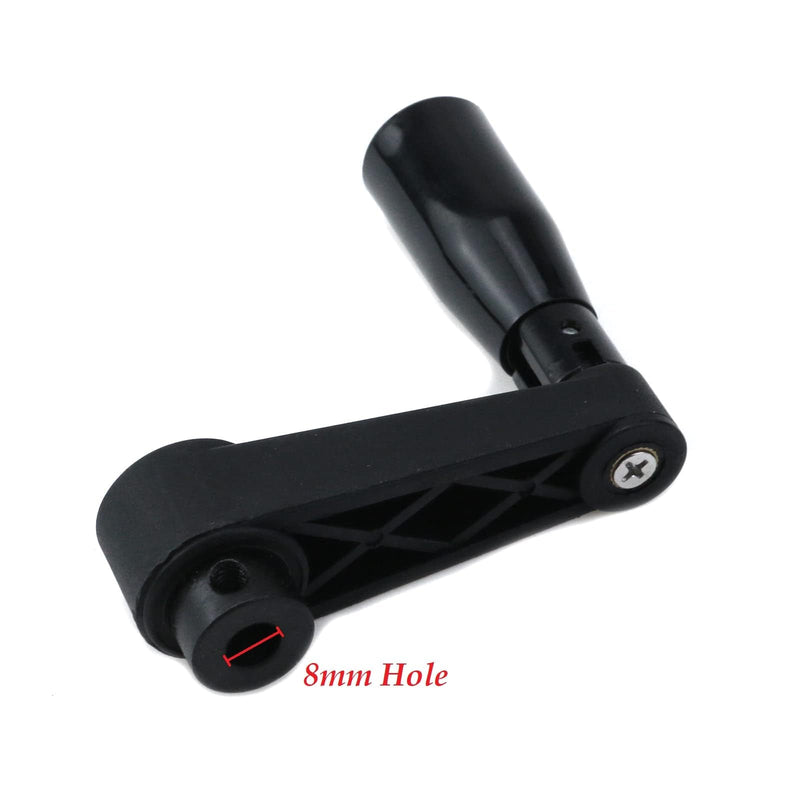 [Australia - AusPower] - 3.35-Inch Length Foldable Crank Handle Nylon Swivel Rocker Handle for Industrial Machine Tools or Other Equipments (Hole Diameter 8mm) 8mm Hole 