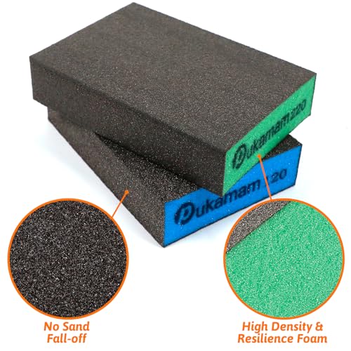 9 Piece Sanding Sponges Set Grit 40/60/80/120/220 Wet and Dry Sandpaper Fine for Wood Car Metal Paint Walls Glass Soft Pad Wet Sandpaper Sanding Block Emery Paper Mix