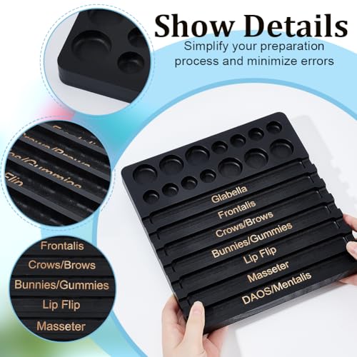 OLYCRAFT Aesthetic Practitioner Syringe Tray with 7 Slots Pine Wood Bottle Holder Syringe Preparation Tray 2 in 1 Combination Injection Organiser Tray