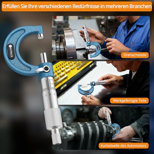Neoteck Micrometer Outside Micrometer Micrometer Caliper 0-25 mm/0.01 mm for Measuring Small Parts, Gaskets and Wires 1