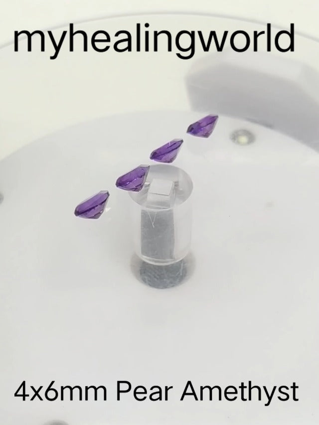 Natural Amethyst Citrine Garnet Iolite Peridot pear 4x6mm faceted brilliant cut AAA quality loose calibrated gemstones for jewelry making BOX 1–Amethyst Pear 4X6mm=4 Pcs