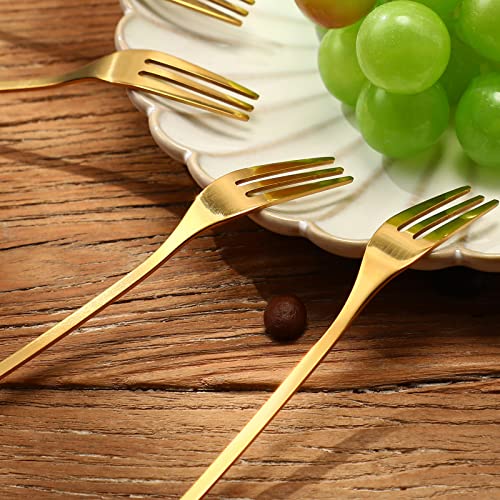 Set of 40 gold stainless steel leaf-shaped coffee and appetizer dessert spoons by Honeydak, elegant and functional for serving.