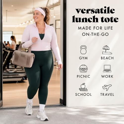 Fit & Fresh Remi Neoprene Lunch Bag for Women w/Ice Pack & Containers Taupe One Size