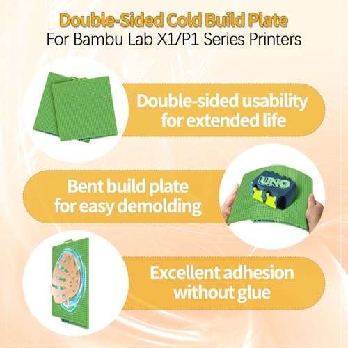 IdeaFormer Grid Textured Cool Plate for Bambulab P1S A1 X1C X1 P1P X1E, PLA Cold Plate 30-50°C Low Temperature Grid Printing Plate for Bambu Lab P1S A1 X1C 257x257mm