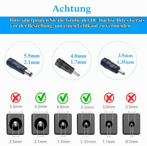 DC 6V 2A 2000mA Power Supply Adapter, Plug 5.5 mm x 2.1 mm, with 3.5 mm x 1.35 mm, 4.0 mm x 1.7 mm Plug 6 V, 2 A (single)