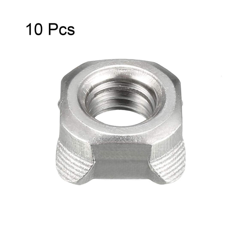 [Australia - AusPower] - uxcell Weld Nuts,M8 Square UNC Coarse Carbon Steel Machine Screw Silver Pack of 10 