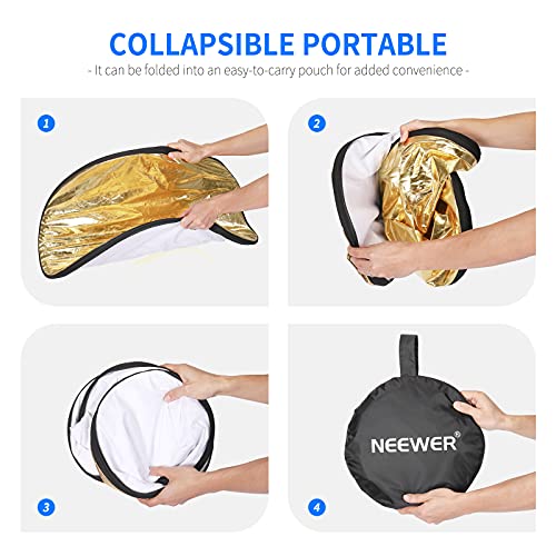 NEEWER 22 Inch/60 Centimeter Light Reflector Light Diffuser 5 in 1 60cm