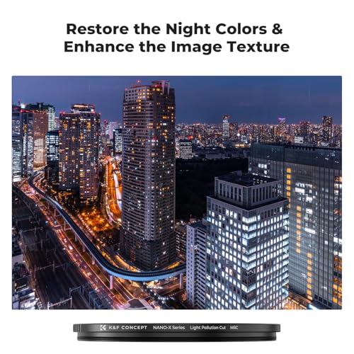 K&F CONCEPT 77mm Clear Natural Night Filter Pollution Reduction