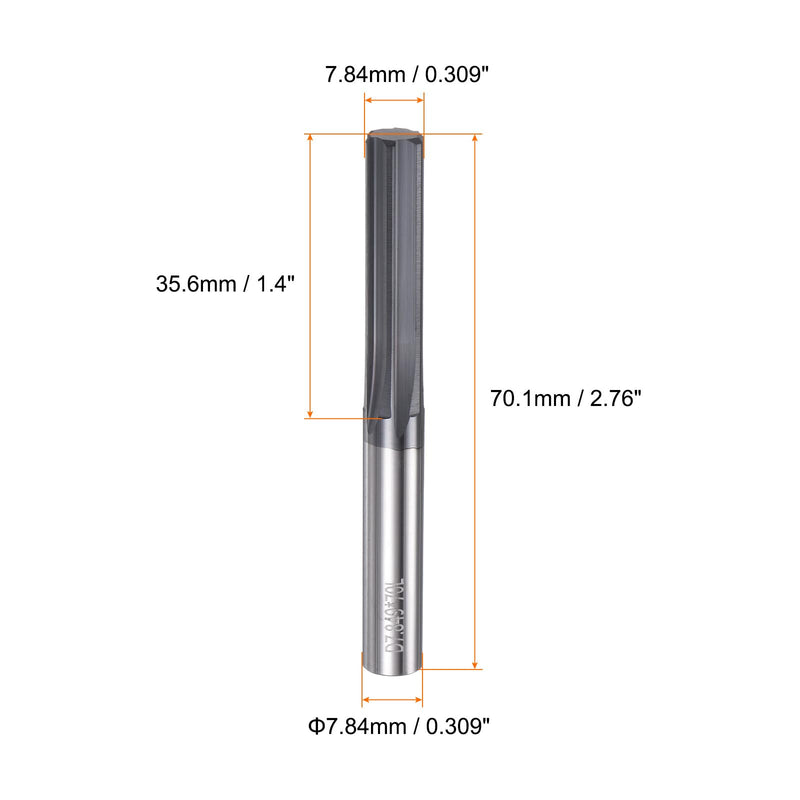 [Australia - AusPower] - HARFINGTON Carbide Chucking Reamer 0.309"(7.84mm) Dia Straight Flute Straight Shank Machine Reamer Tool for Metal and Lathes CNC Machining Centers, Black 0.309" 