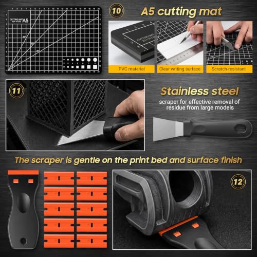 3D Printer Accessories Kit with Storage Bag for FDM Resin Printers