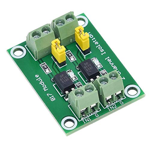 Pack of 5 PC817 2 Channel Optocoupler Insulation Board Voltage Converter 3.6-30V Driver Photoelectric Insulated Module with 24AWG Cable 2 channels