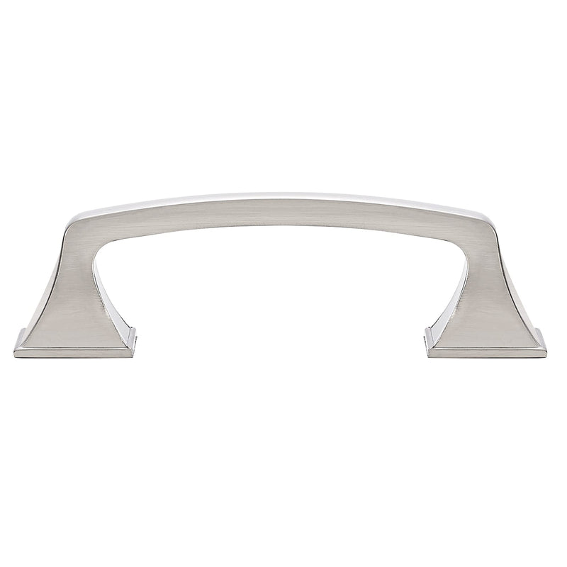 Ravinte Solid 3 Inch Big Square Foot Cabinet Pulls Brushed Nickel Arch Pull Kitchen Cabinet Handles Satin Nickel Drawer Pulls Kitchen Cabinet Hardware Silver Cabinet Drawer Handles-10 Pack 10