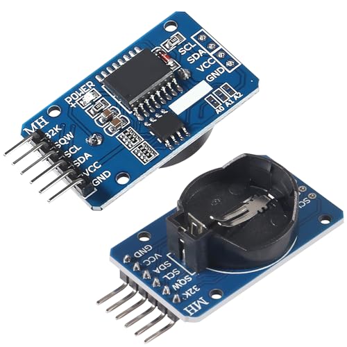 RTC IIC Precision Clock Module, QIQIAZI Real-time Module Clock RTC Sensor with Battery Compatible with Arduino (Pack of 5) 5 PCS