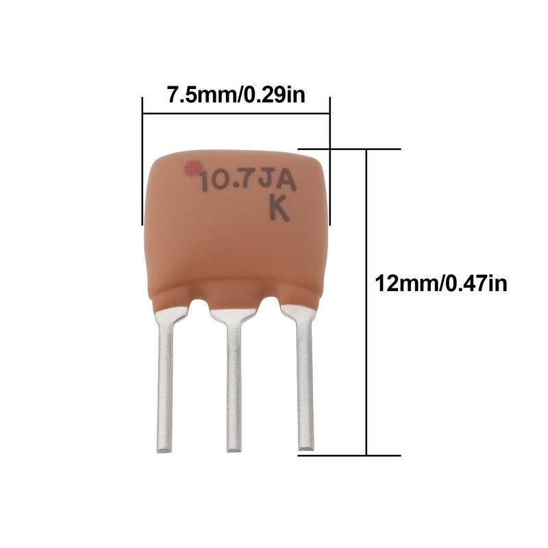 20 Pieces 10.7 MJ Ceramic Filter Quartz Oscillator for Filtering Specific Radio Signal Frequencies