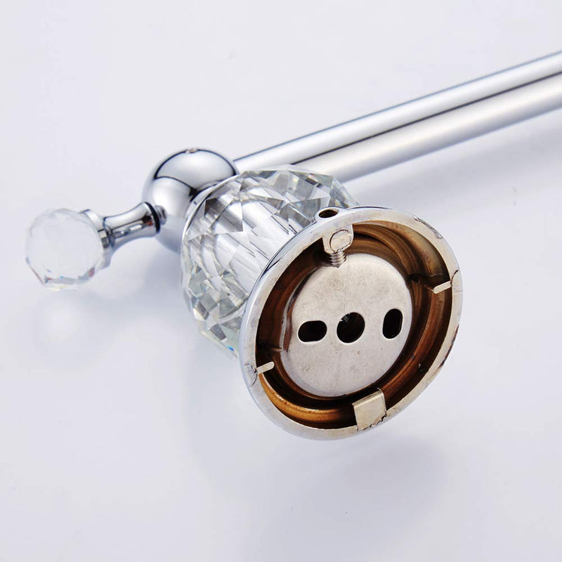 WOLIBEER Crystal Towel Bar,Chrome Towel Holder Adjustable Towel Rack Rod Expandable Stainless Steel Bathroom Accessories Wall Mounted Chrome